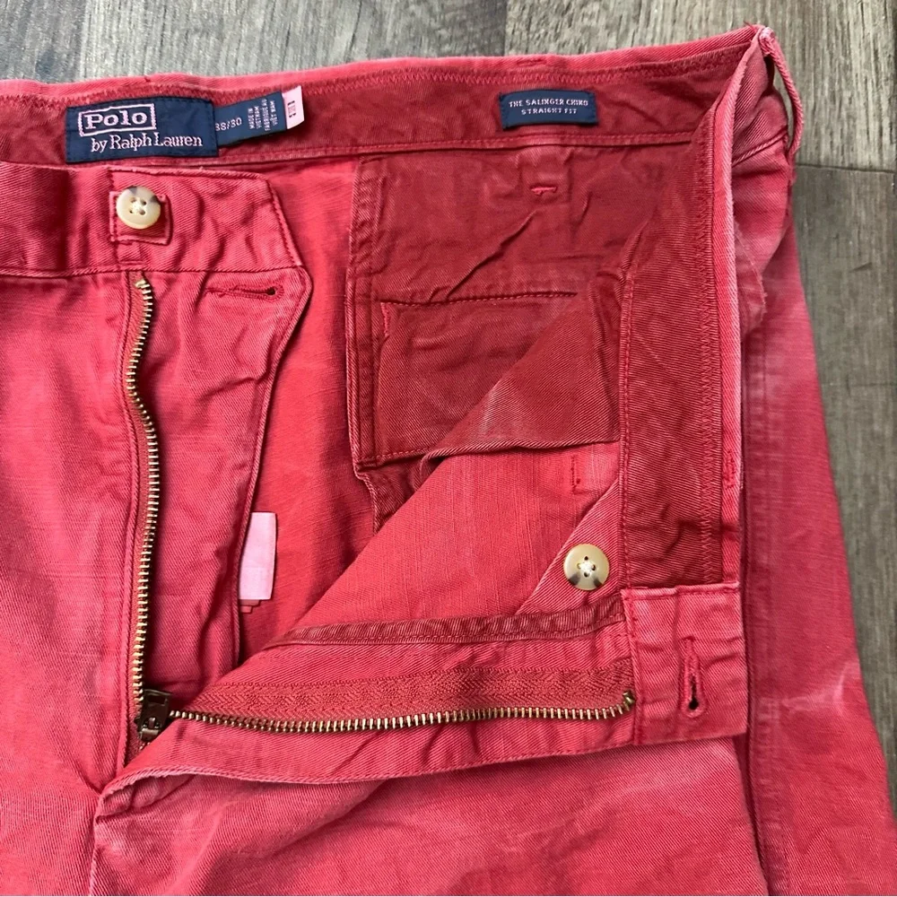 Polo Ralph Lauren Salinger Chino Straight Fit Red Dyed Pants Men Size 38/30